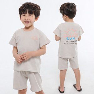 Kids clothes/Children top and bottom 2 Piece set [SUN I Love Summer]